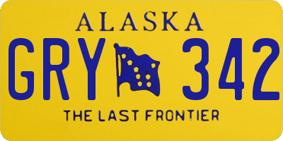 AK license plate GRY342