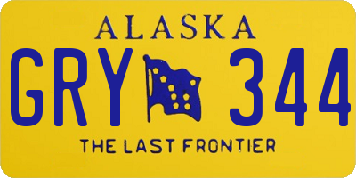 AK license plate GRY344