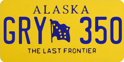 AK license plate GRY350