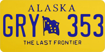AK license plate GRY353