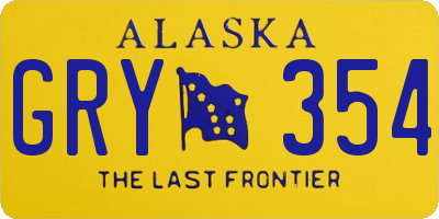AK license plate GRY354
