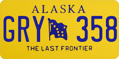 AK license plate GRY358