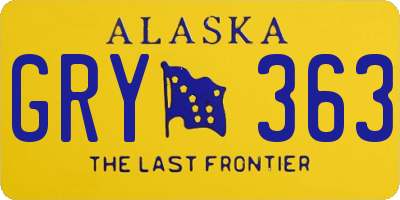 AK license plate GRY363