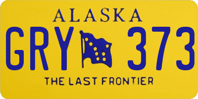 AK license plate GRY373