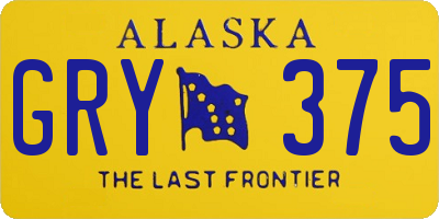 AK license plate GRY375