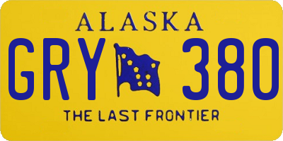 AK license plate GRY380