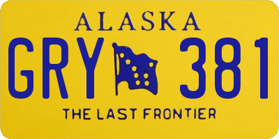 AK license plate GRY381