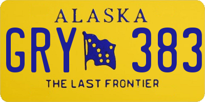 AK license plate GRY383