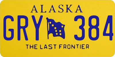 AK license plate GRY384