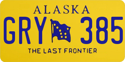 AK license plate GRY385