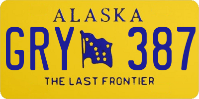 AK license plate GRY387