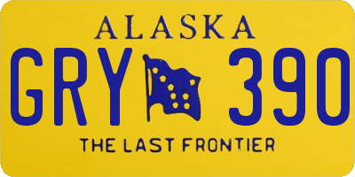 AK license plate GRY390