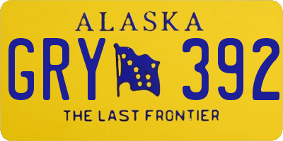 AK license plate GRY392