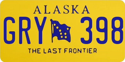 AK license plate GRY398