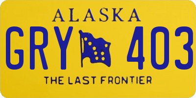 AK license plate GRY403