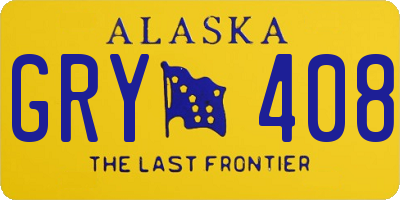 AK license plate GRY408