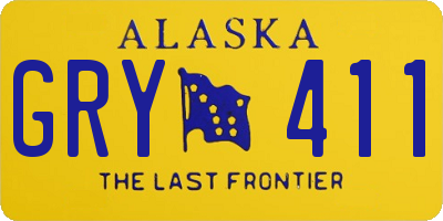 AK license plate GRY411