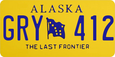 AK license plate GRY412