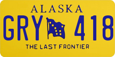 AK license plate GRY418