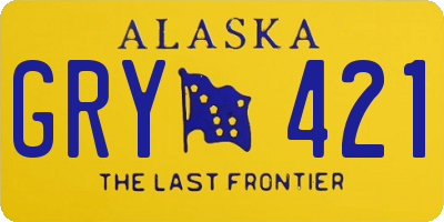 AK license plate GRY421