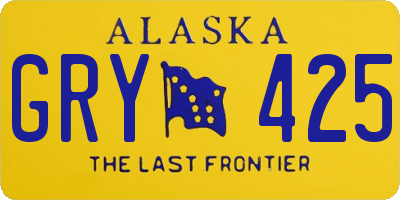 AK license plate GRY425