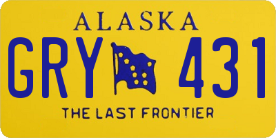 AK license plate GRY431