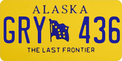 AK license plate GRY436