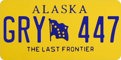 AK license plate GRY447