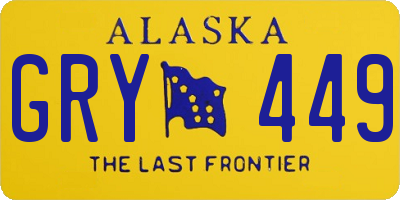 AK license plate GRY449