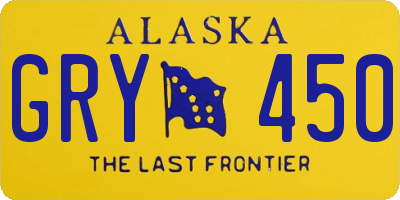 AK license plate GRY450
