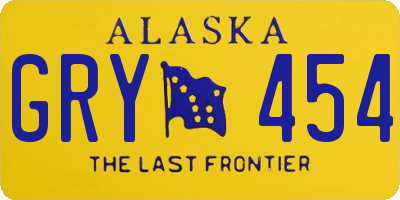 AK license plate GRY454