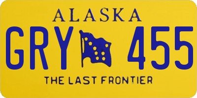 AK license plate GRY455