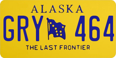 AK license plate GRY464