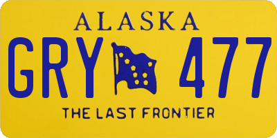 AK license plate GRY477