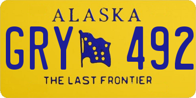 AK license plate GRY492
