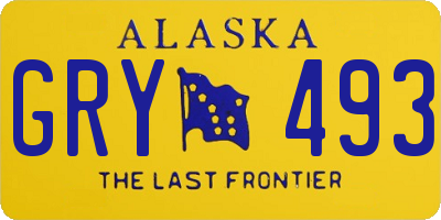 AK license plate GRY493