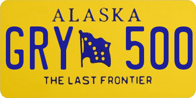 AK license plate GRY500