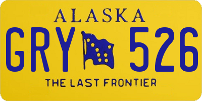 AK license plate GRY526