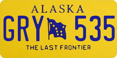 AK license plate GRY535