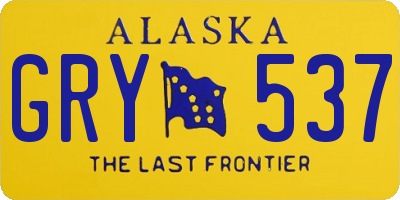 AK license plate GRY537