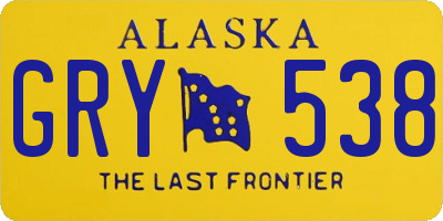 AK license plate GRY538