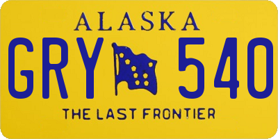 AK license plate GRY540