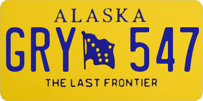 AK license plate GRY547