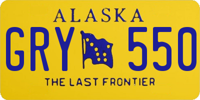 AK license plate GRY550