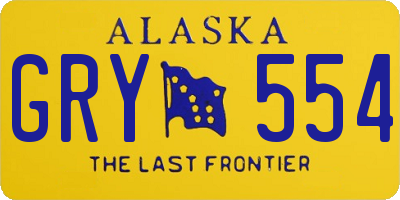 AK license plate GRY554