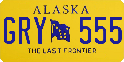 AK license plate GRY555