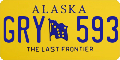 AK license plate GRY593