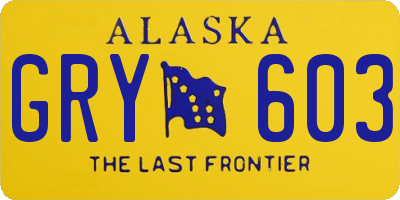 AK license plate GRY603