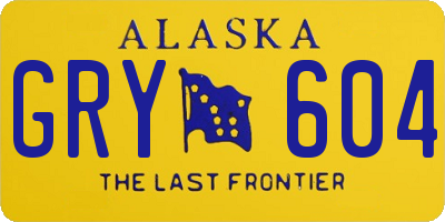 AK license plate GRY604