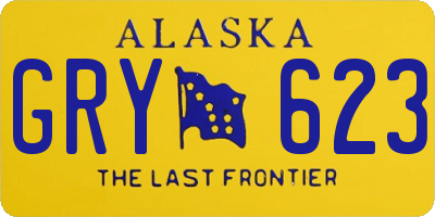AK license plate GRY623